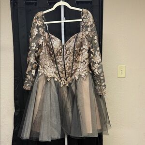 Elegant Floral Embellished Dress with Sheer Sleeves Mori Lee